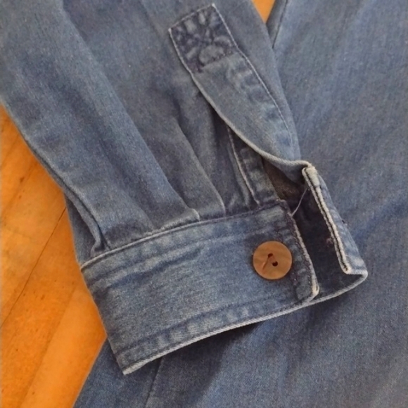 Talbots Petites Vintage Lightweight Denim Long Sleeve Shirt Dress Size 12p - Picture 6 of 13